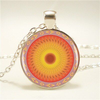 Buddhism Mandala Logo Pendant Necklace Om Yoga Art Chakra Sacred Geometry Pendant Religious Jewelry Amulet Necklace HZ1
