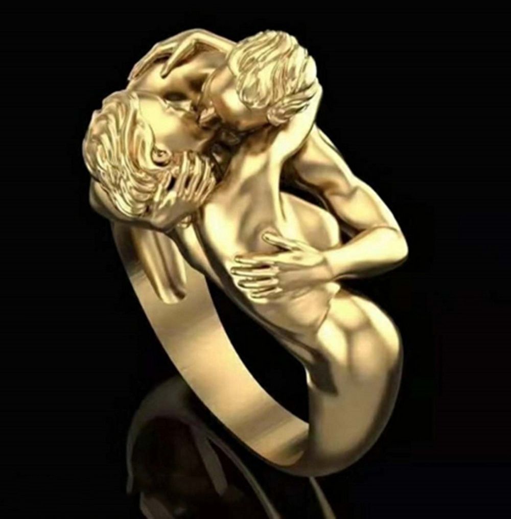Hot Style Ring Hugs Kiss Men Woman Ring Special Design Engagement Wedding Birthday Party Jewelry for Cute Finger Accessories(null)