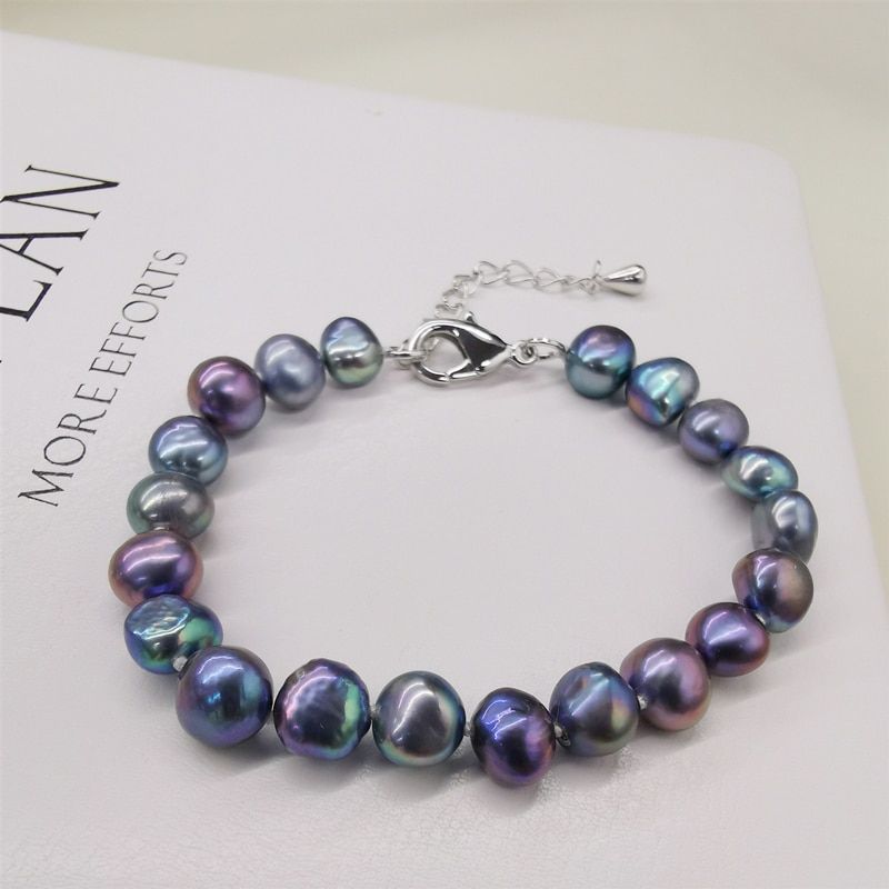 DAIMI Natural Freshwater Pearl Bracelet classic Style White/Purple/Pink/Black Bracelets For Women
