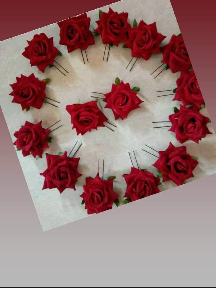 Artificial Rose Bobby Pins - Hijab Band