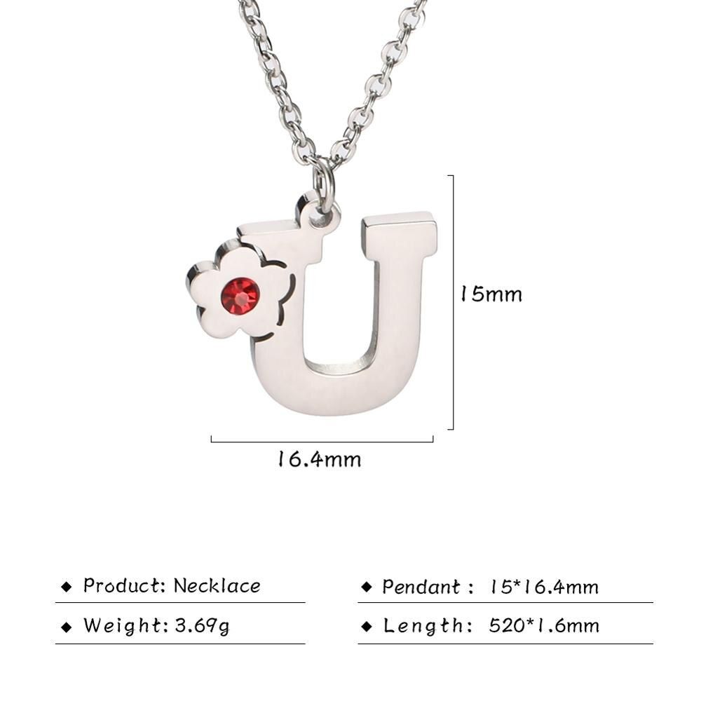 My Shape A-Z Crystal Alphabet Jewelry Girls Name Necklace gift Friendly English Letter Stainless Steel Chain Capital Pendants