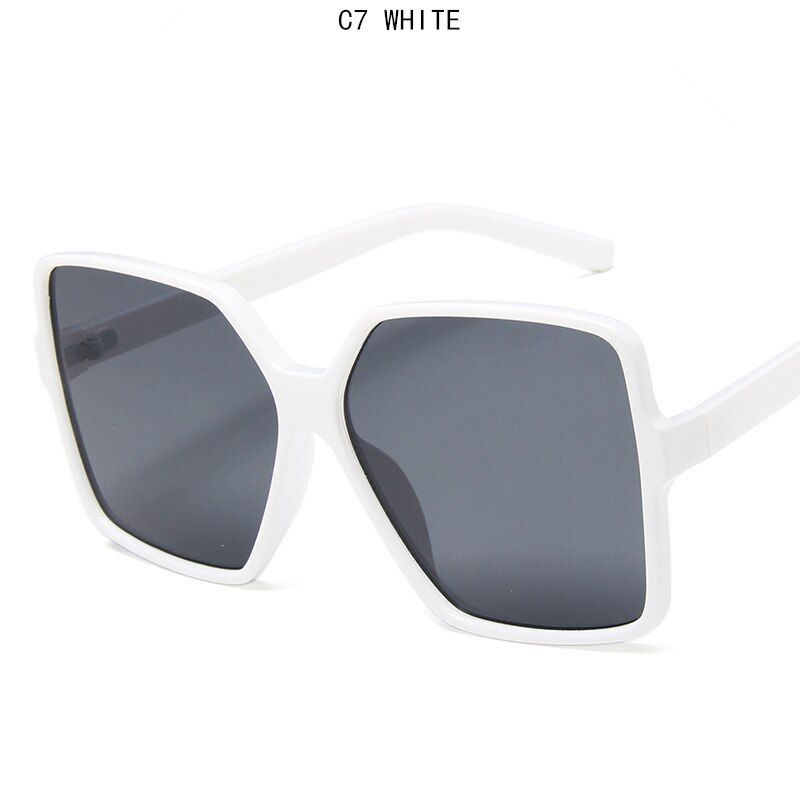 WhiteOversized Square Sunglasses Women 2020 fashion Trendy Vintage Brown Gradient Black Luxury Brand Ladies Eyewear UV400 Oculos
