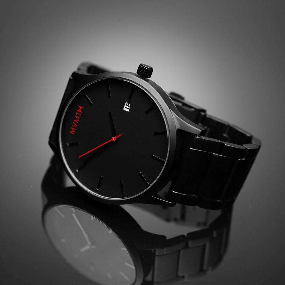 MVMT Man Watches Black Stainless-Steel Quartz Watch with Black Face