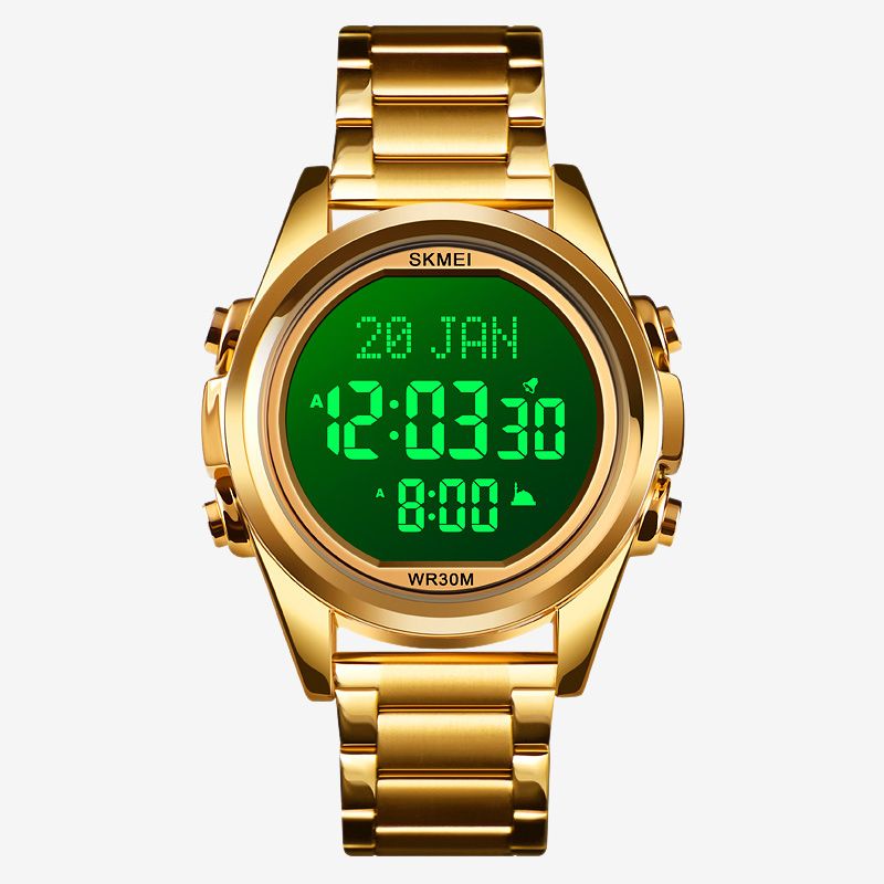 SKMEI Fashion Muslim Prayer Reminder Qibla Direction Waterproof Hijri Watches For Men Women 1667