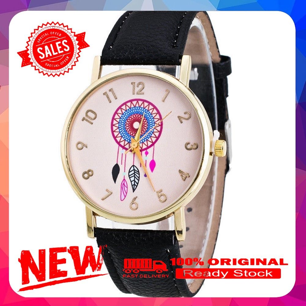 Fashion Genev-a Women Faux Leather Band Stainless Steel Quartz Analog Wrist Watch