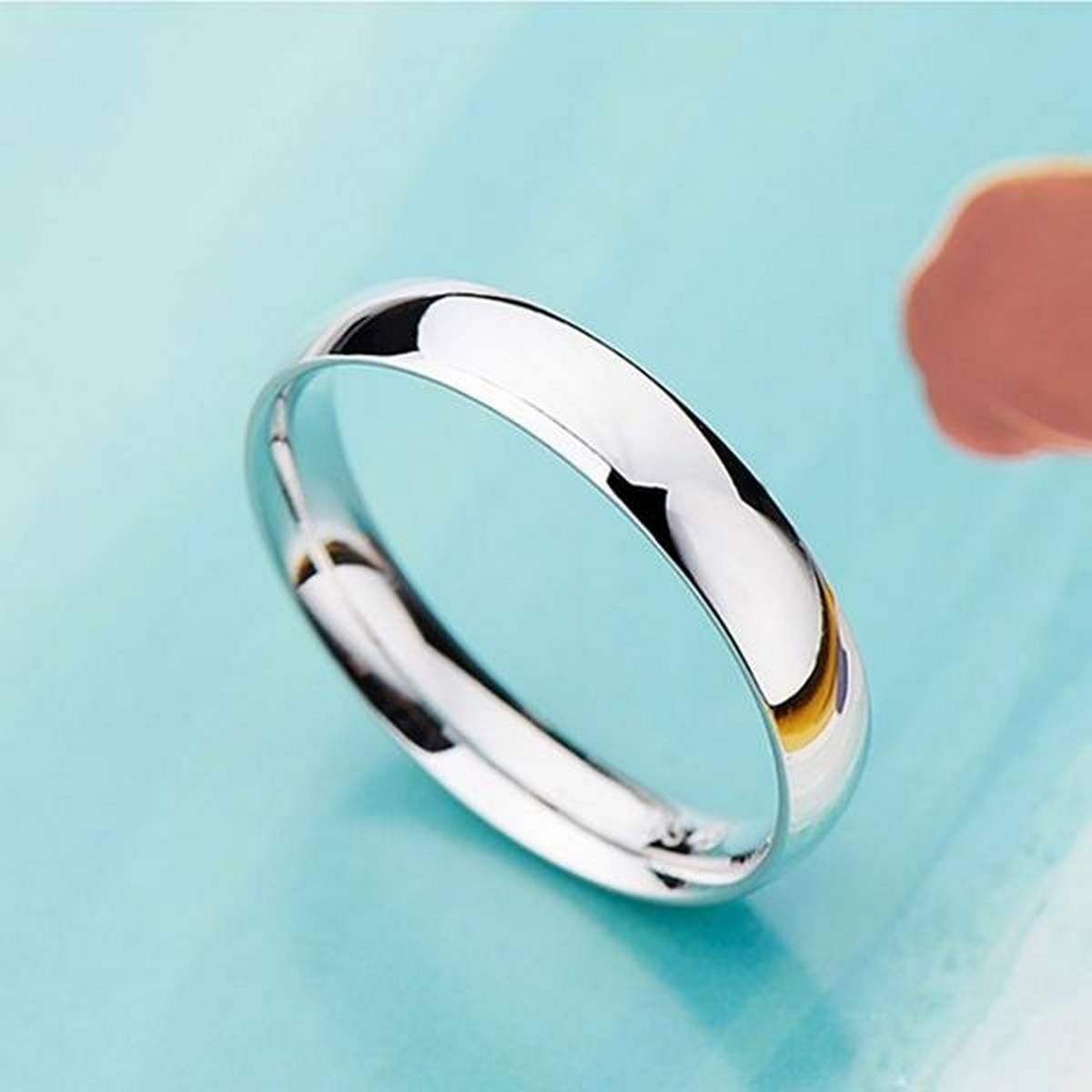 Silver Metal And White Stone Finger Ring For Women