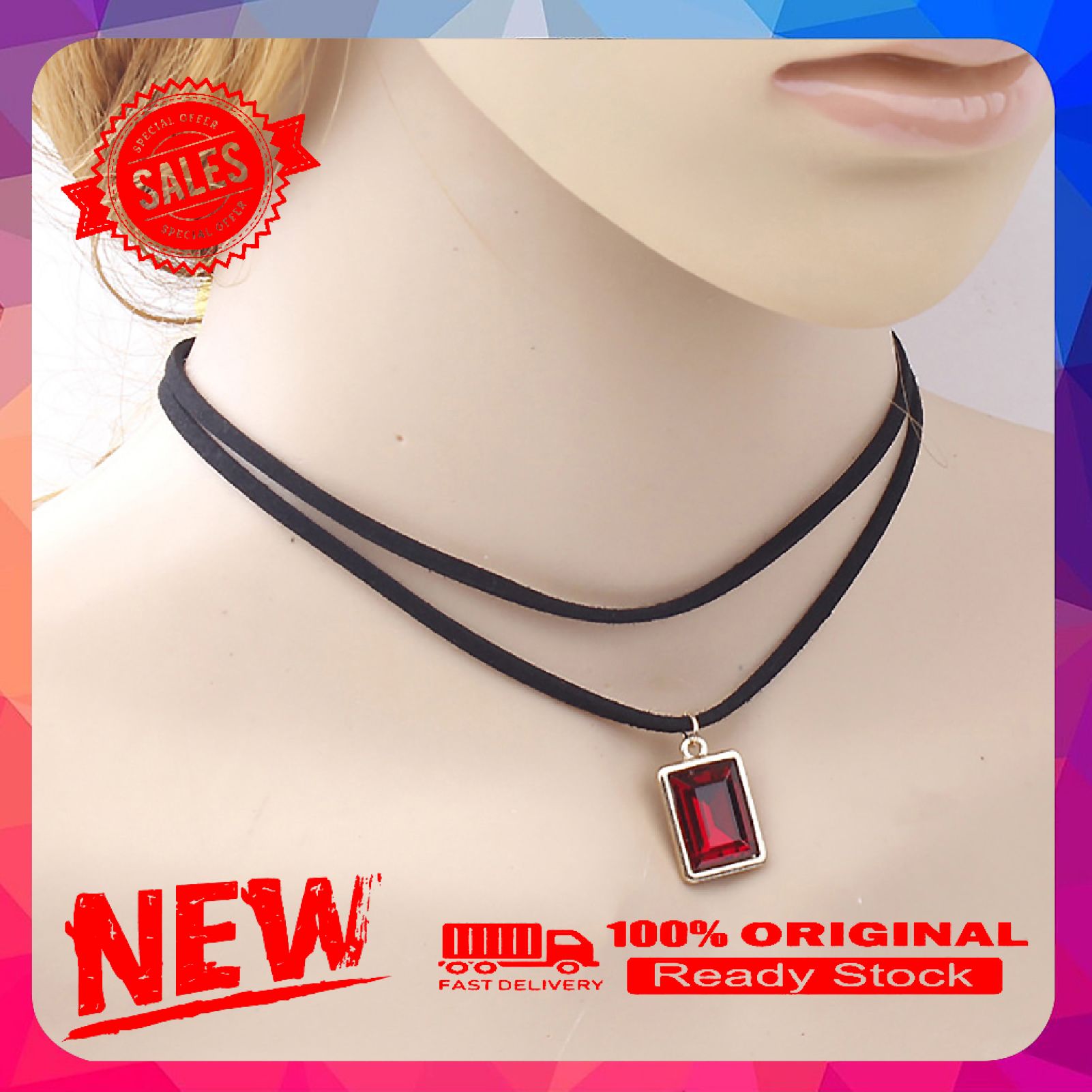 Neckband Choker Double Layers Durable Velvet Black Velvet Short Chain for Party