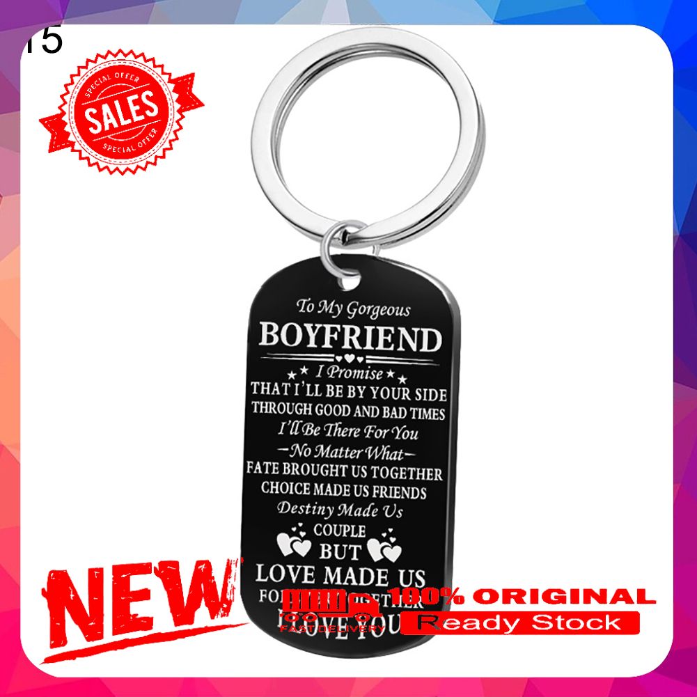 Fashion Letter Husband Wife Girlfriend Boyfriend Tag Pendant Necklace Keychain