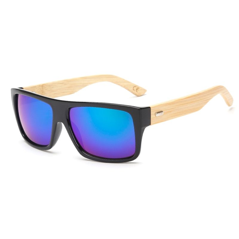 Classic Bamboo Wood Sunglasses  Design Men Women Coating Mirror Sun Glasses Retro Glasses UV400 Shades Gafas De Sol-3-As Picture