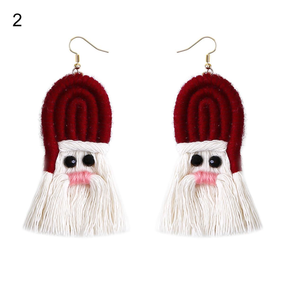 Christ Earrings Braided X Santa Claus Dangle Earrings