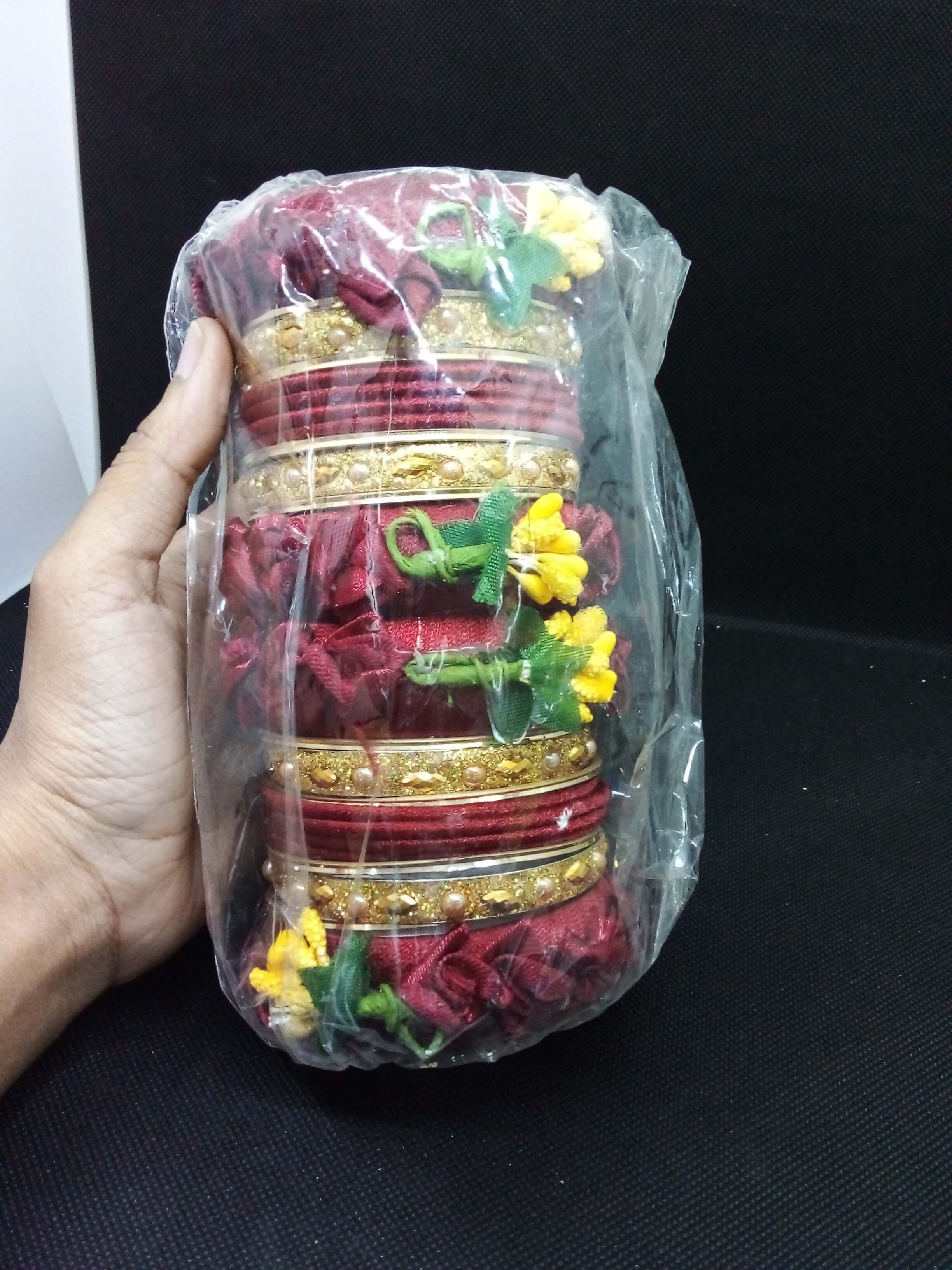 Flower Bangles for bridal set for girls (2set)