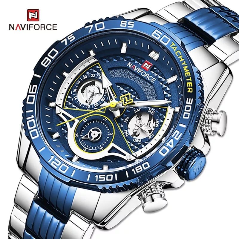 Naviforce NF9185 S/B Men's Stainless Steel Wrist Watch