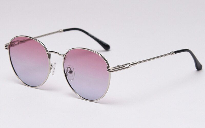 silver with pinkPeekaboo black polarized women sunglasses retro men summer accessoriesuv400 sun glasses male driving metal frame
