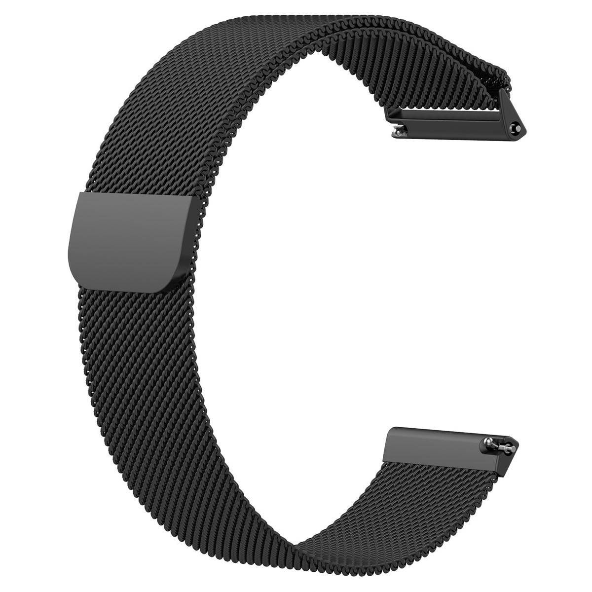 Soft Milanese Stainless Steel Wristband Bracelet Watch Accessories Band For Fitbit Versa Big Black - Black Large