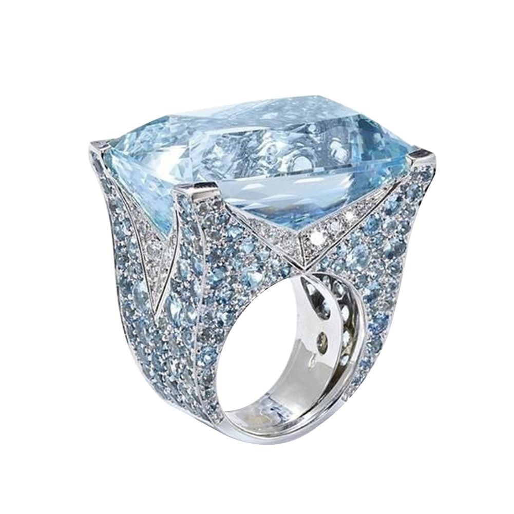 Sparkling Women Cubic Zirconia Ring Bride Wedding Engagement Party Jewelry Gift