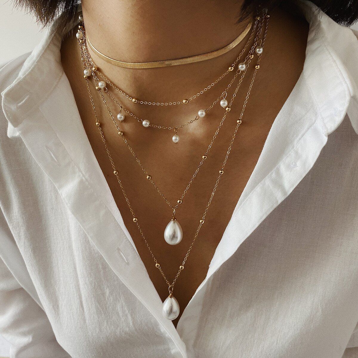 Luxury Design Imitation Pearls Choker Necklace Female Cross Pendant Necklaces for Women Gold Color 2019 Fashion Coin Jewelry