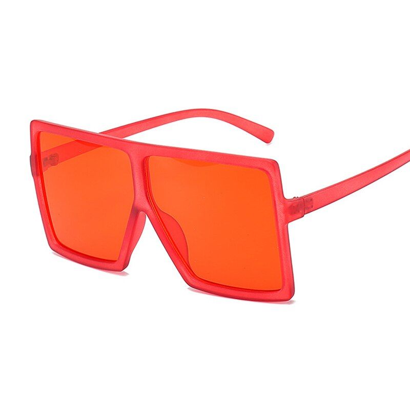 RedOversized Shades Sunglasses Women Black Fashion Square Big Frame Sun Glasses Female Vintage Retro Glasses Unisex Oculos Feminino