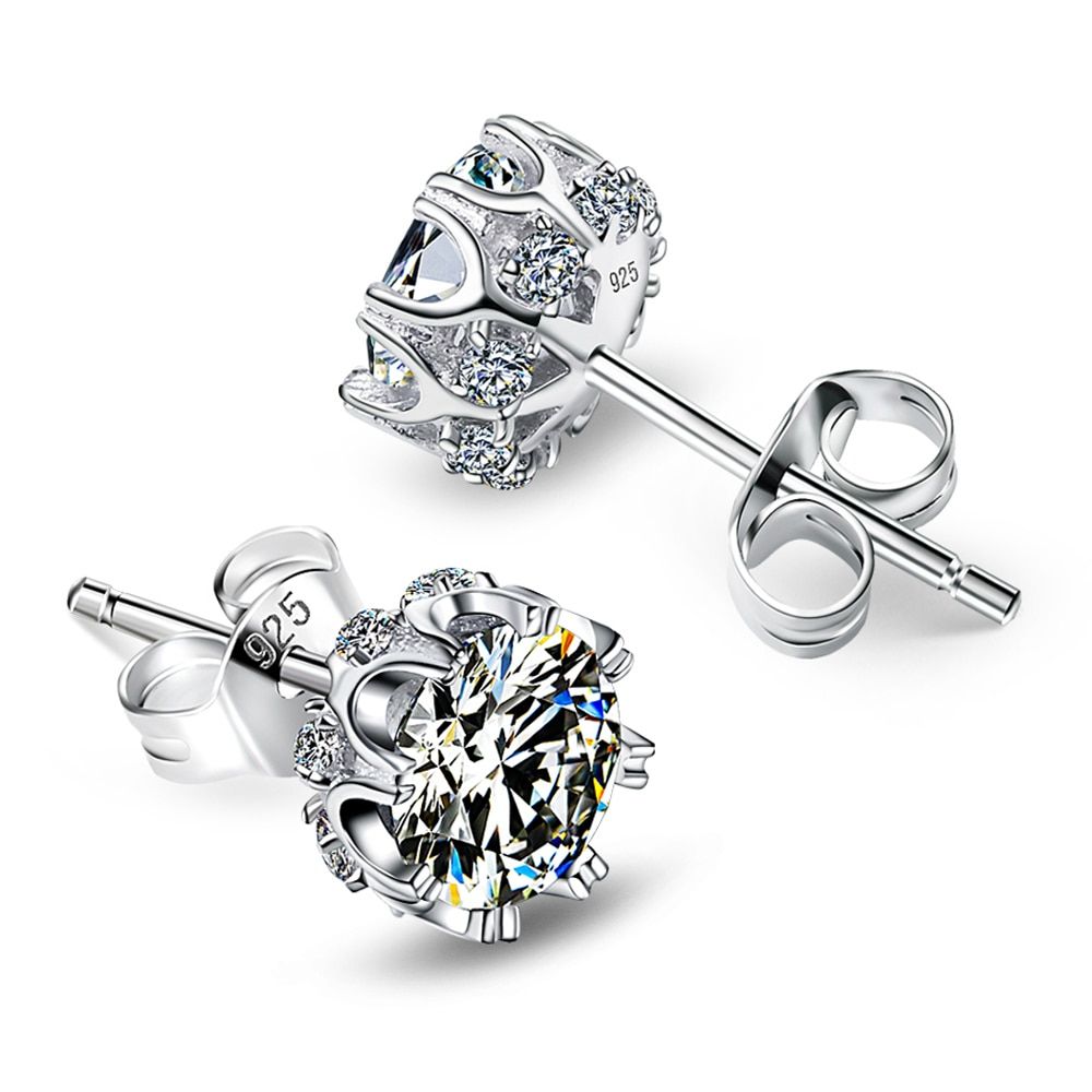 PANSYSEN Silver 925 Clip Earrings For Women Square Purple Pink Red Blue Topaz Gemstone Earrings Party Wedding Gift