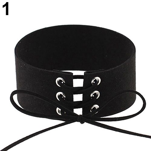 Retro Women Gothic Faux Suede Choker Wide Collar Necklace Neck Jewelry Gift