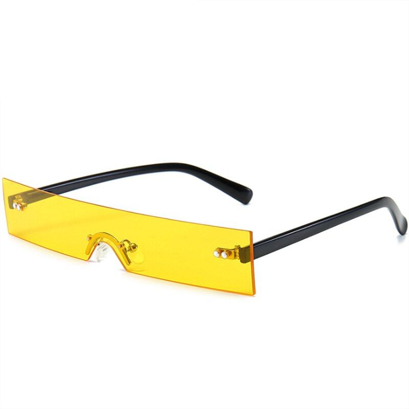 Yellow as pictureNYWOOH Rectangle Sunglasses Women Fashion Luxury Brand Designer Red Pink Clear Small Sun Glasses Shades UV400