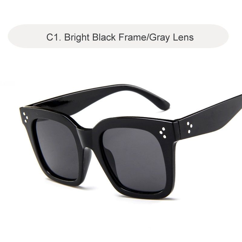 2021 New Square Sunglasses Women Brand Designer Big Frame Gradient Vintage Sun Glasses For Women Oculos De Sol Feminino UV400