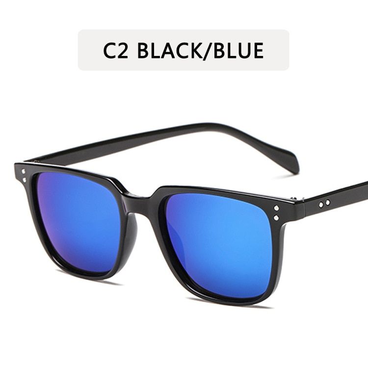 ZXWLYXGX Brand Design Sunglasses Men Driver Shades Male Vintage Sun Glasses Men Square Frame Mirror Summer UV400 Oculos de sol