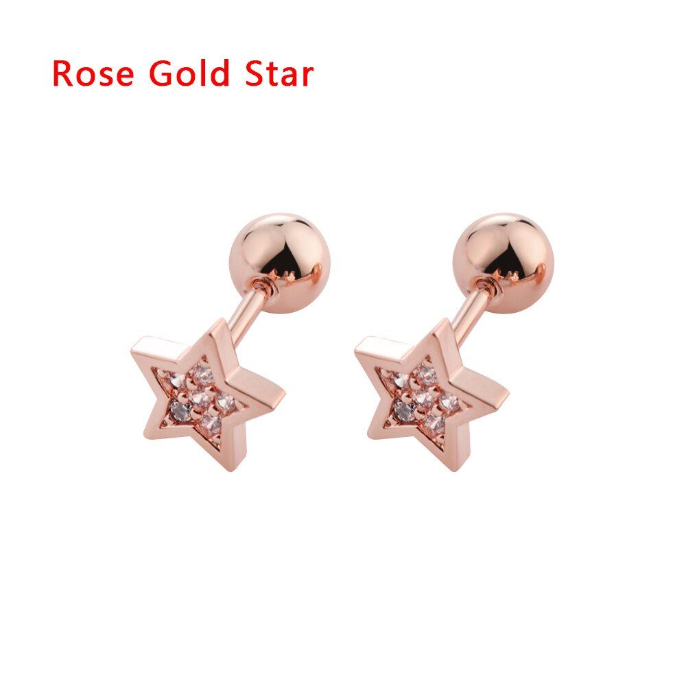 1/2PCs New Ear Piercing Lip Body Cartilage Star Barbell Bar Earrings Steel Ear Piercing Jewelry