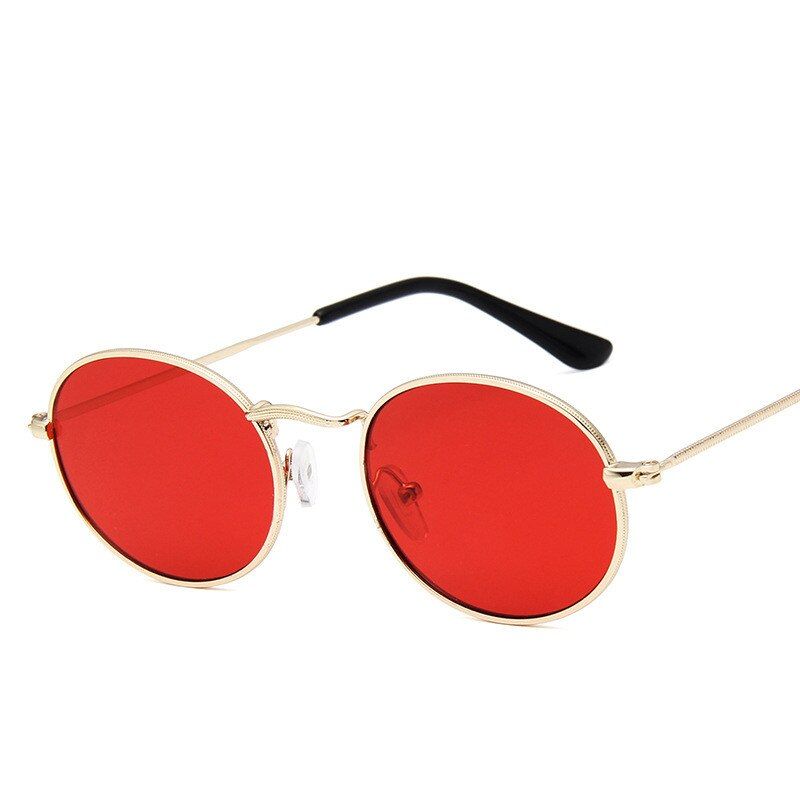 GoldRedYoovos Oval Retro Sunglasses Women/Men 2019 Brand Design Mirror Sunglasses For Women Vintage Round Luxury Oculos De Sol Gafas