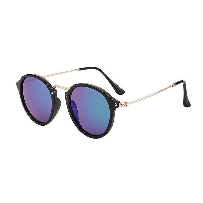 Black GreenTOYEARN Classic Brand Designer Round Sunglasses Women Men Vintage Mirror Shades Sun Glasses For Men Female UV400