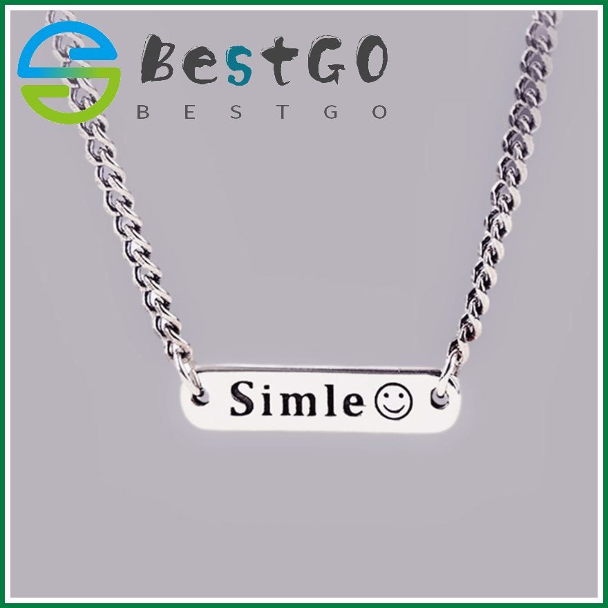 Letter Necklace South Korea Dongdaemun Street Fashion Square Brand Smiley Letter Necklace Jewelry