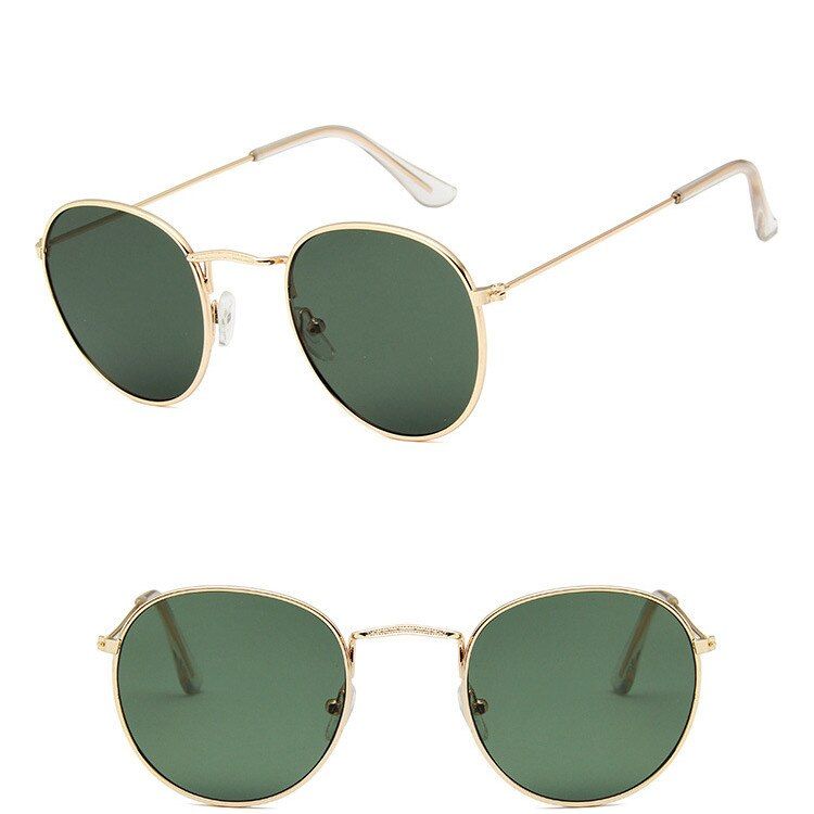 GoldDeepGreenRBROVO 2019 Vintage Gradient Sunglasses Women/Men Oval Glasses Street Beat Shopping Mirror Ocean Lens Oculos De Sol Gafas