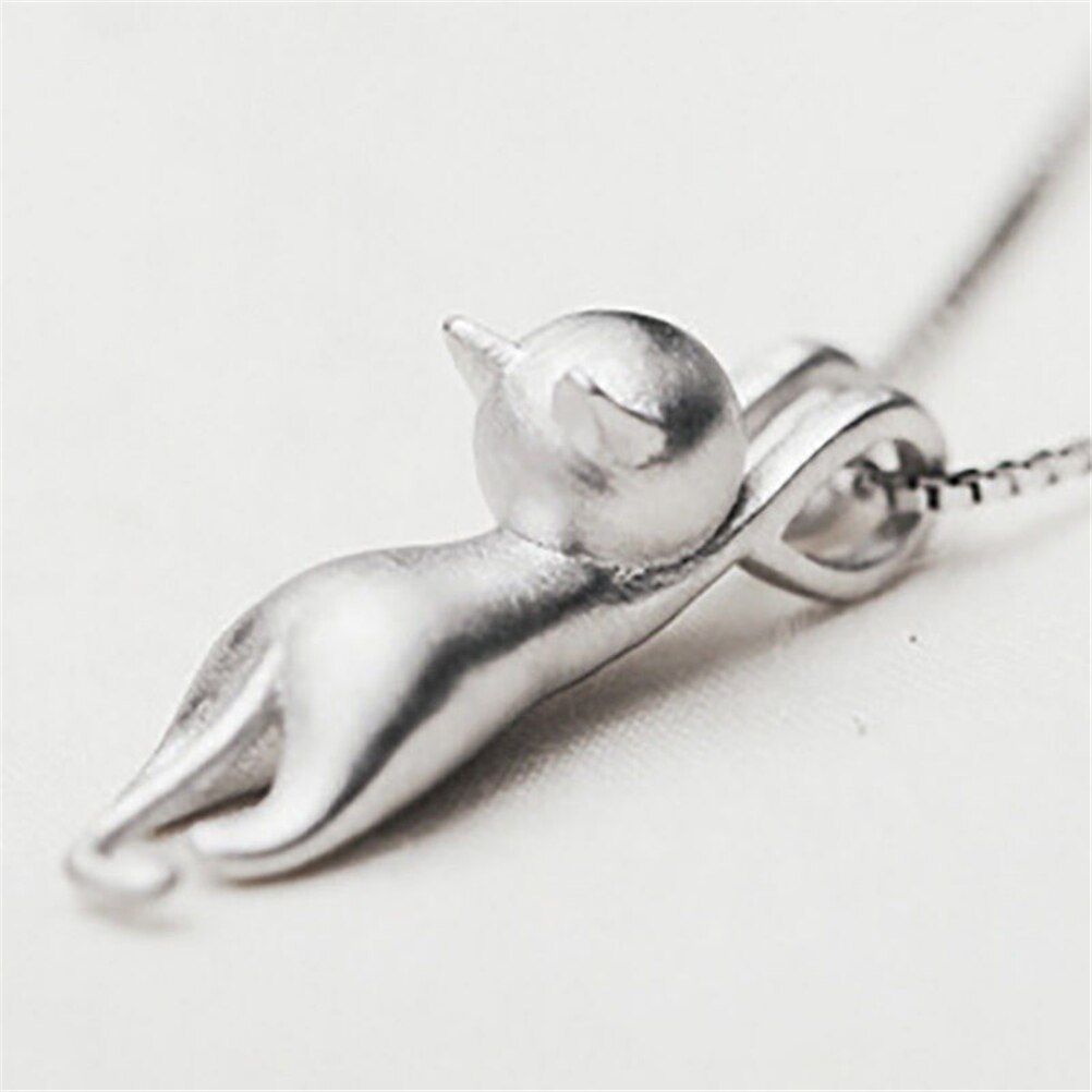 Cute Fashion Sweet Kitty Pendant animal collares Without Chain Silver Plated Necklace Tiny Cat Pendants Odd Fancy Jewelry hot
