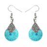 Fashion Ethnic Resin Stone Style Alloy Drop Hook Earrings Women Jewelry Gift