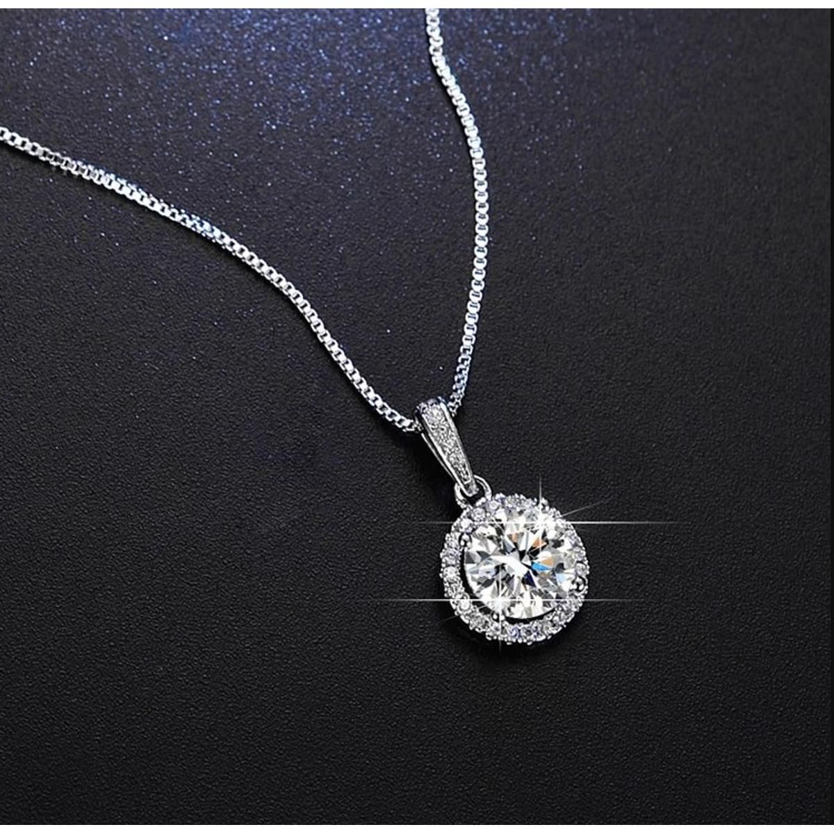 Crystal Round Pendant Necklace For Women - Necklace For Girls