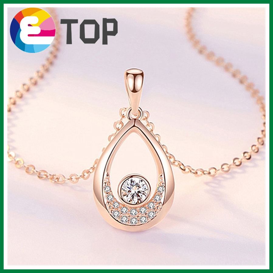 Water Drop-Shaped Ocean Heart Pendant Chain Simple Temperament Clavicle Chain Quiet Like The Sea, Dazzling Like A Love Pendant