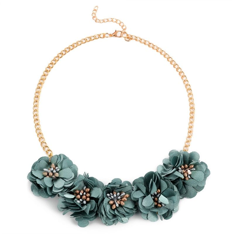 ZOSHI New Fashion Simulated Pearl Necklace for Women Flower Collars Trendy Necklaces & Pendants Statement Necklace Jewelry