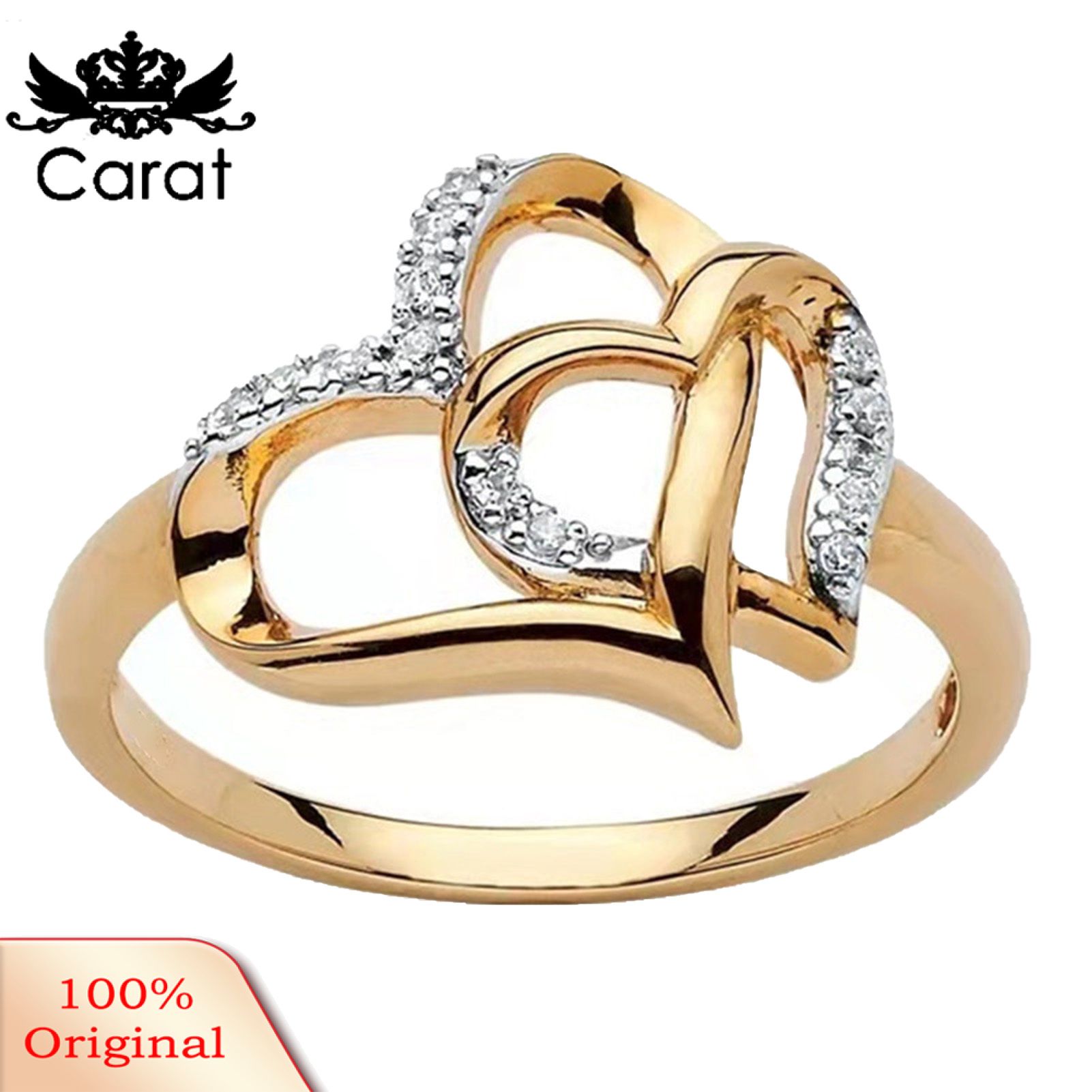 Engagement Ring Electroplating Bridal Rhinestone Heart Finger Band