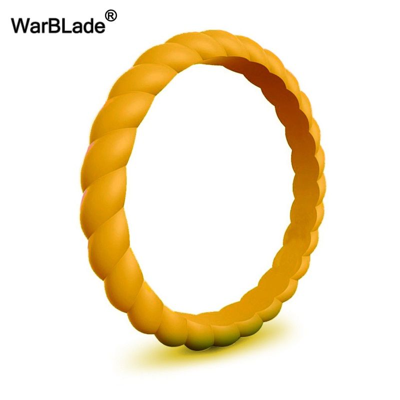 21Color Thin Braided Silicone Ring For Women Wedding Rings Rubber Bands Hypoallergenic Crossfit Flexible Silicone Finger Ring