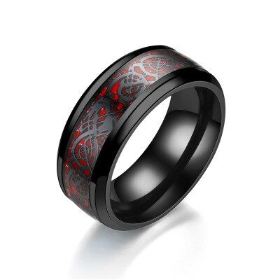 2020 New Arrive Fashion 316L Stainless Steel Golden Dragon Man's Ring Blu-ray Simple Fashion High Quality Jewelry