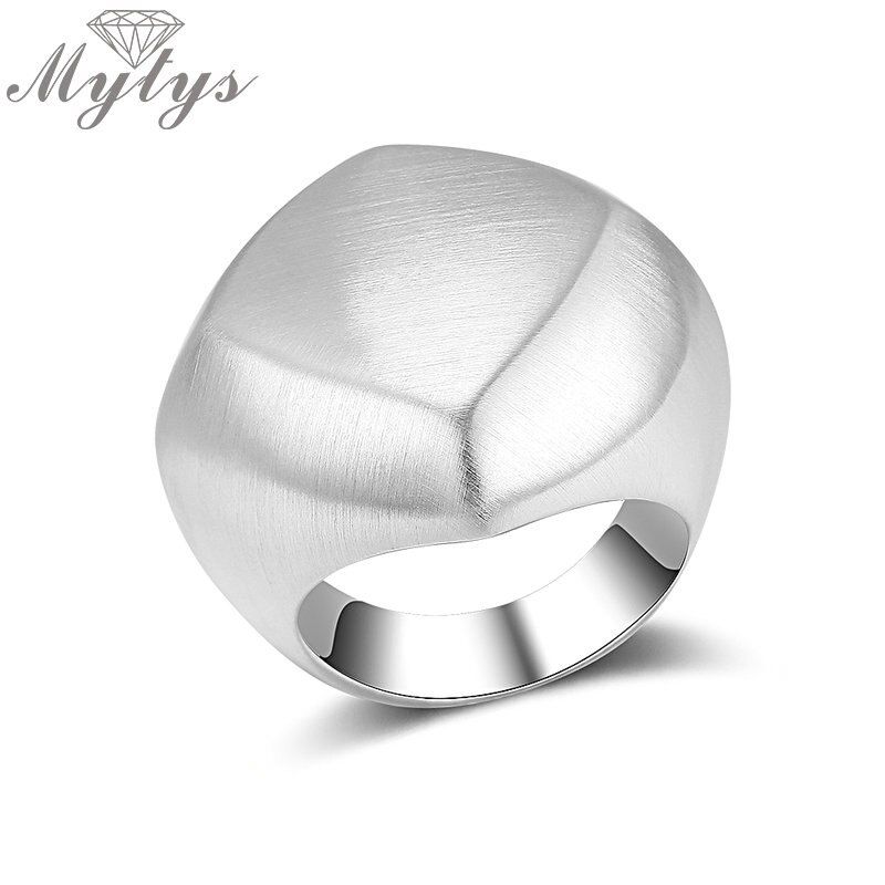 Mytys Mix Gold Collection Rings Gold and Silver Color Brass Rings for Women Big Statement Metal Rings