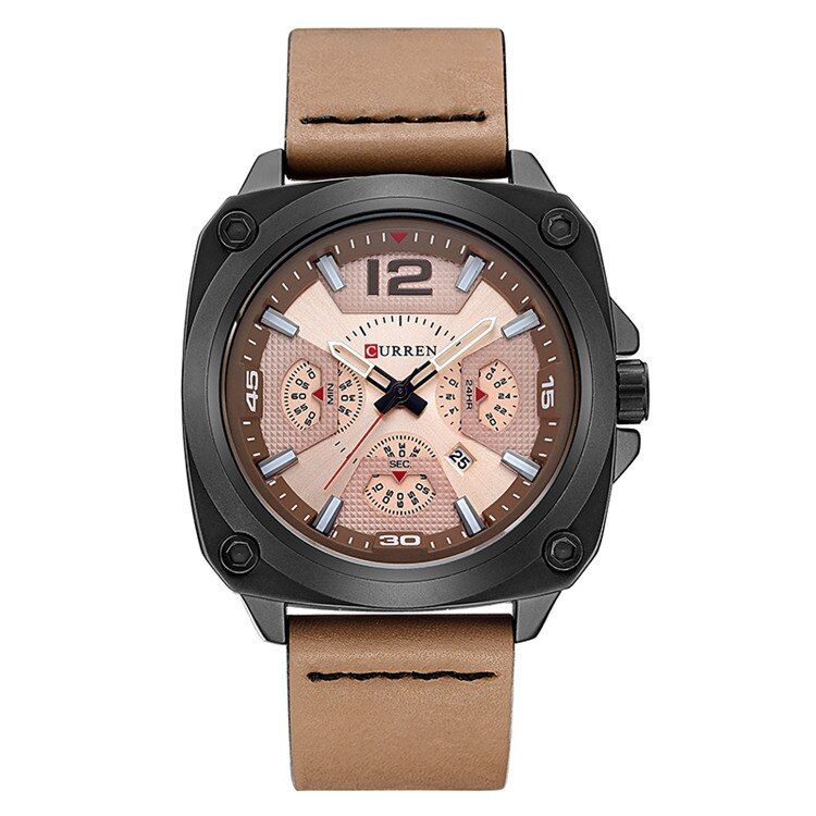 CURREN 8260 Men's Watch Casual Sports Wristwatch Leather Strap Male Clock Waterproof Date Quartz Hodinky Masculino