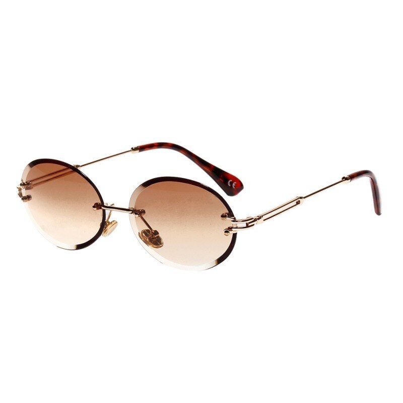1071CSunglasses Women Retro Small Rectangle Rimless Square Sun Glasses Summer Style Female Green Blue Eyewear