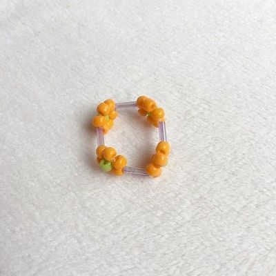 HUANZHI 2020  Colorful Transparent Small Flower Butterfly Heart Bead Rings Transparent Rings for Women Girls Party Jewelry