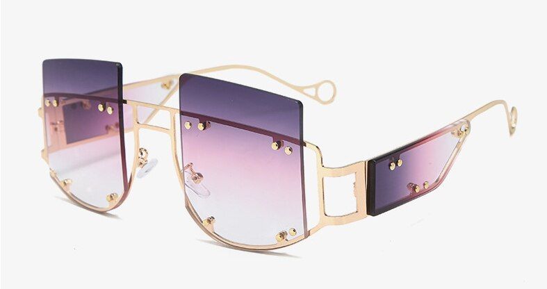 C7 purple pink47189 Rivet Personality Sunglasses Men Women Fashion UV400 Glasses