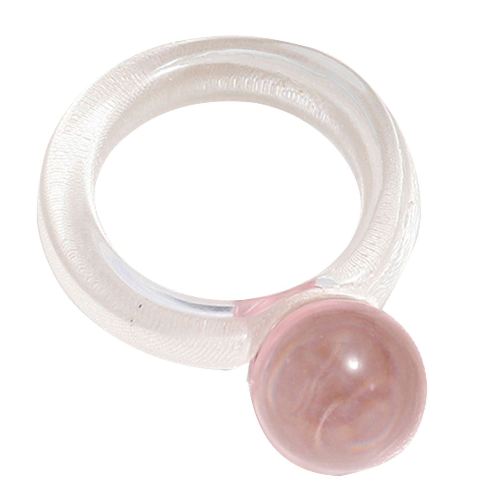 Simple Ring Transparent Transparent Fake Crystal Ball Ring
