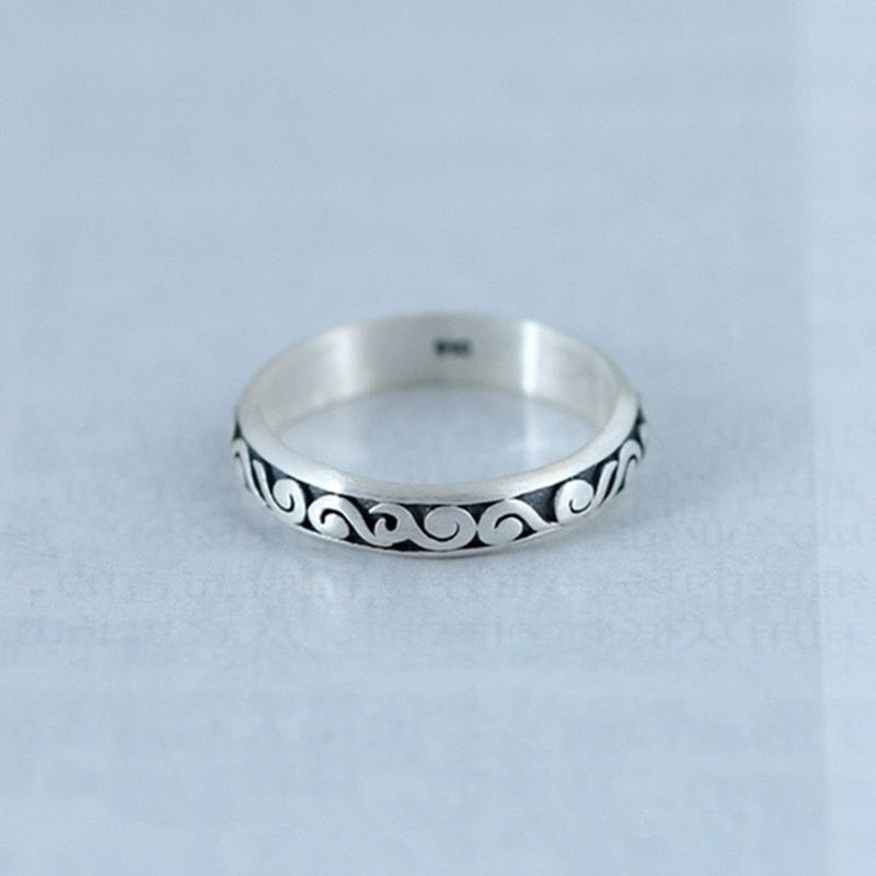 OMHXZJ Jewelry Wholesale RR1142 European Fashion Fine Woman Girl Party Birthday Wedding Gift Vintage 925 Sterling Silver Ring