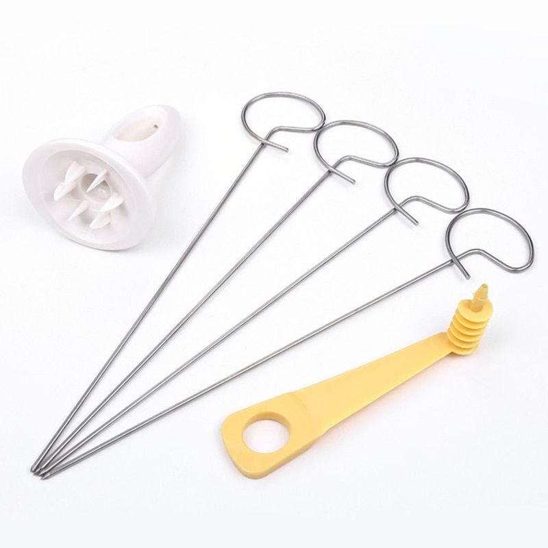Rotating Potato Tower Slicer Stainless Steel +Plastic Twisted Potato Slice Cutter Spiral DIY Manual Creative Kitchen Accessories-1Set