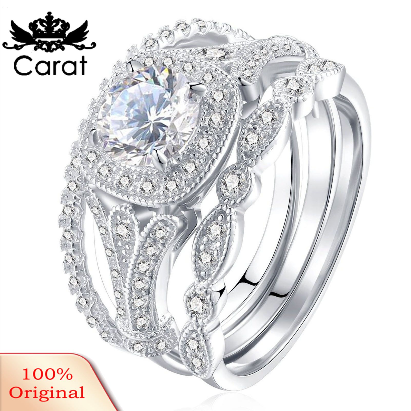 Finger Ring Comforle Rhinestone Inlay Finger Ring