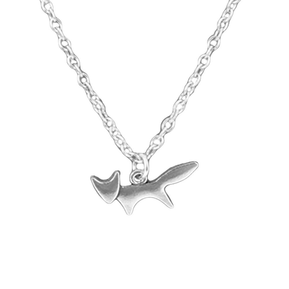 Fashion Women Running Fox Pendant Chain Necklace Party Jewelry Birthday Gift