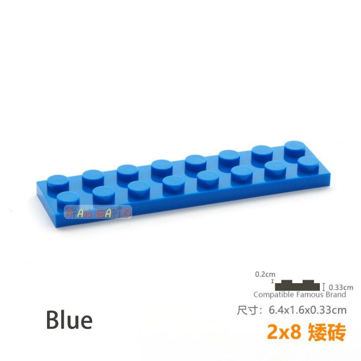 10pcs/lot DIY Blocks Building Bricks Thin 2X8 Educational Assemblage Construction Toys for Children Compatible With lego